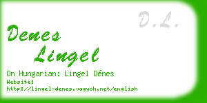 denes lingel business card